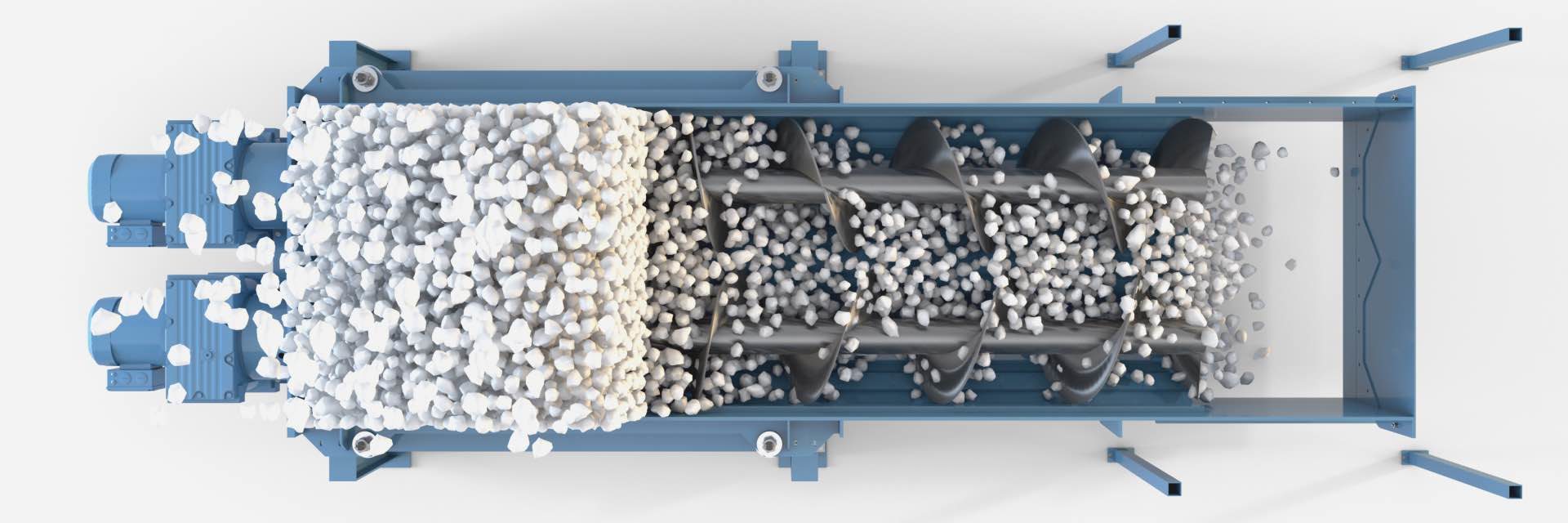 Screw conveyor for inhomogeneous bulk 