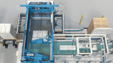 Live-Einblick in den laufenden Betrieb: BEUMER Guardian ermöglicht sowohl eine leistungs- als auch zustandsbasierte Anlagenüberwachung wie hier bei einer petrochemischen Endverpackunglinie, bei der BEUMER Systeme zum Einsatz kommen.
